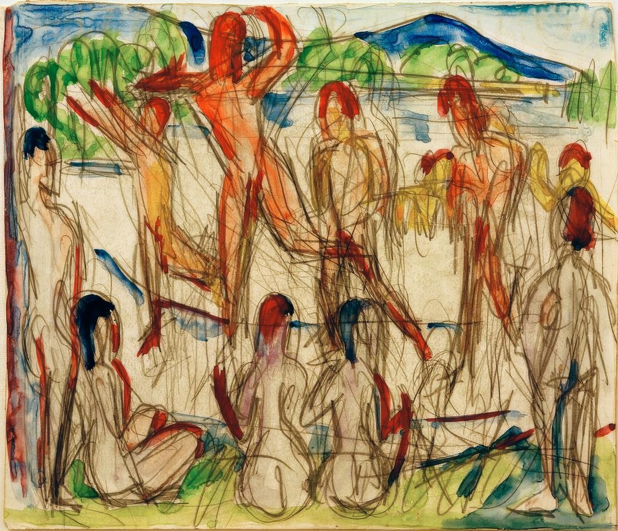 Badende am See de Ernst Ludwig Kirchner