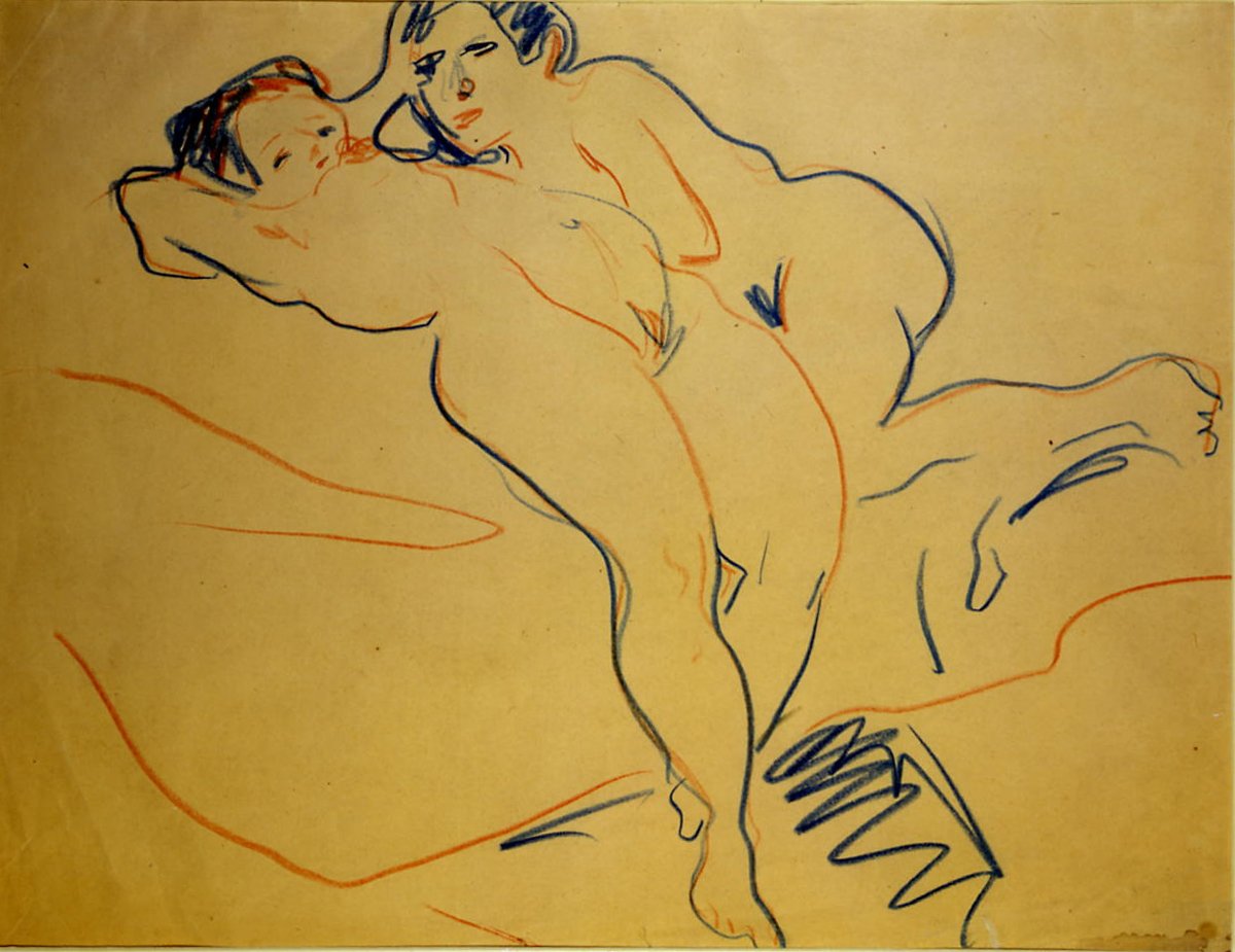 Descansando, par de Ernst Ludwig Kirchner