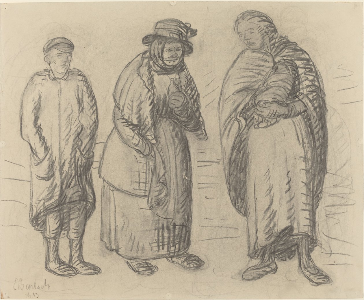Três Figuras, 1913. de Ernst Barlach