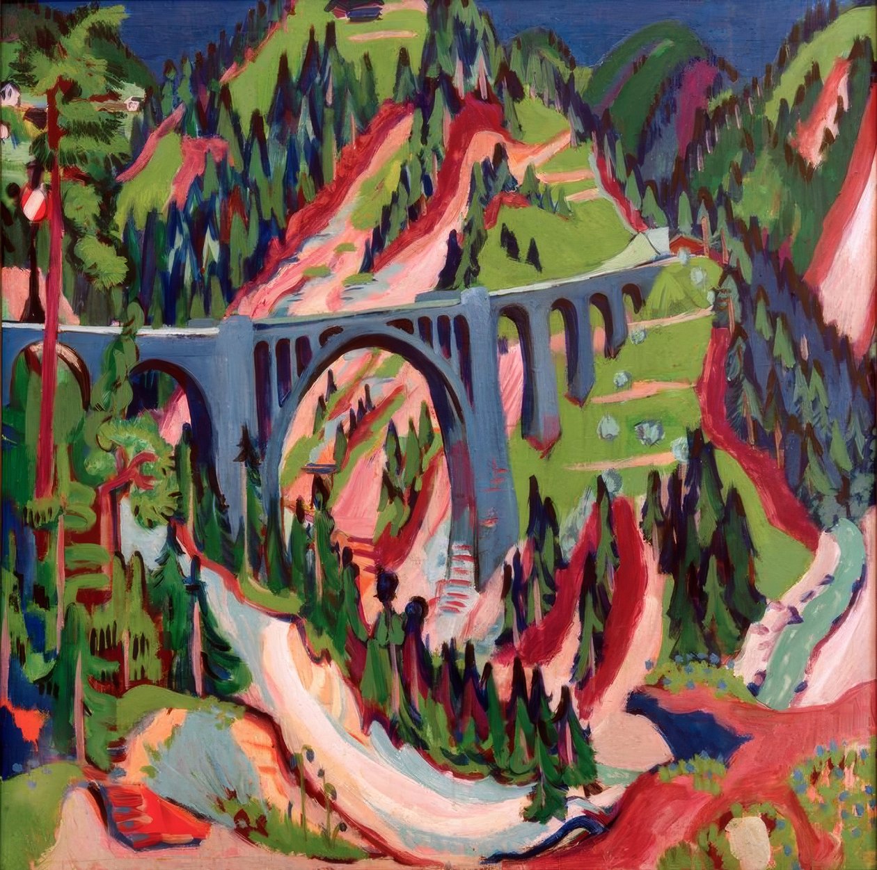 A ponte em prados de Ernst Ludwig Kirchner