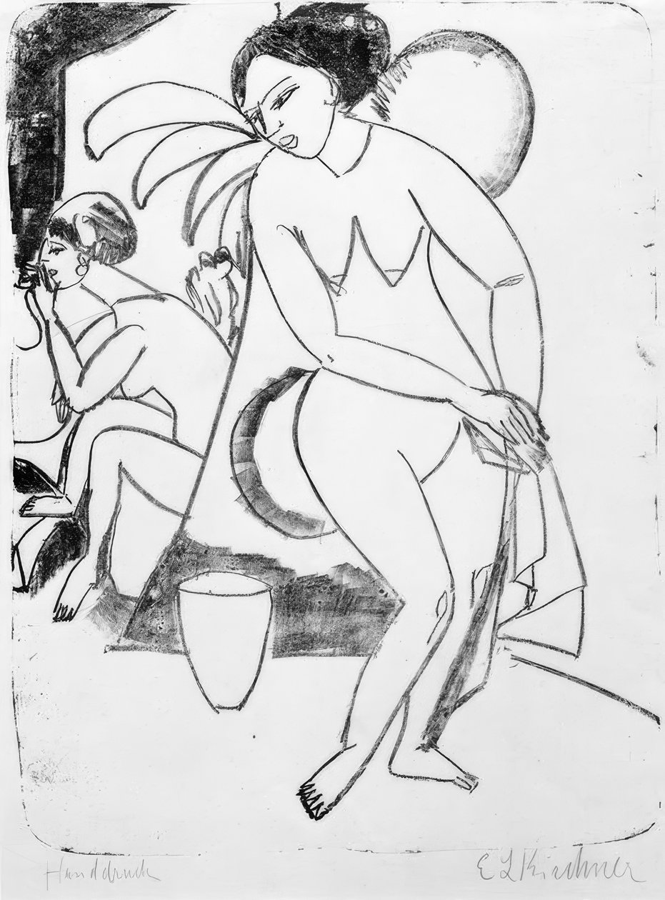 Menina nua no estúdio de Ernst Ludwig Kirchner