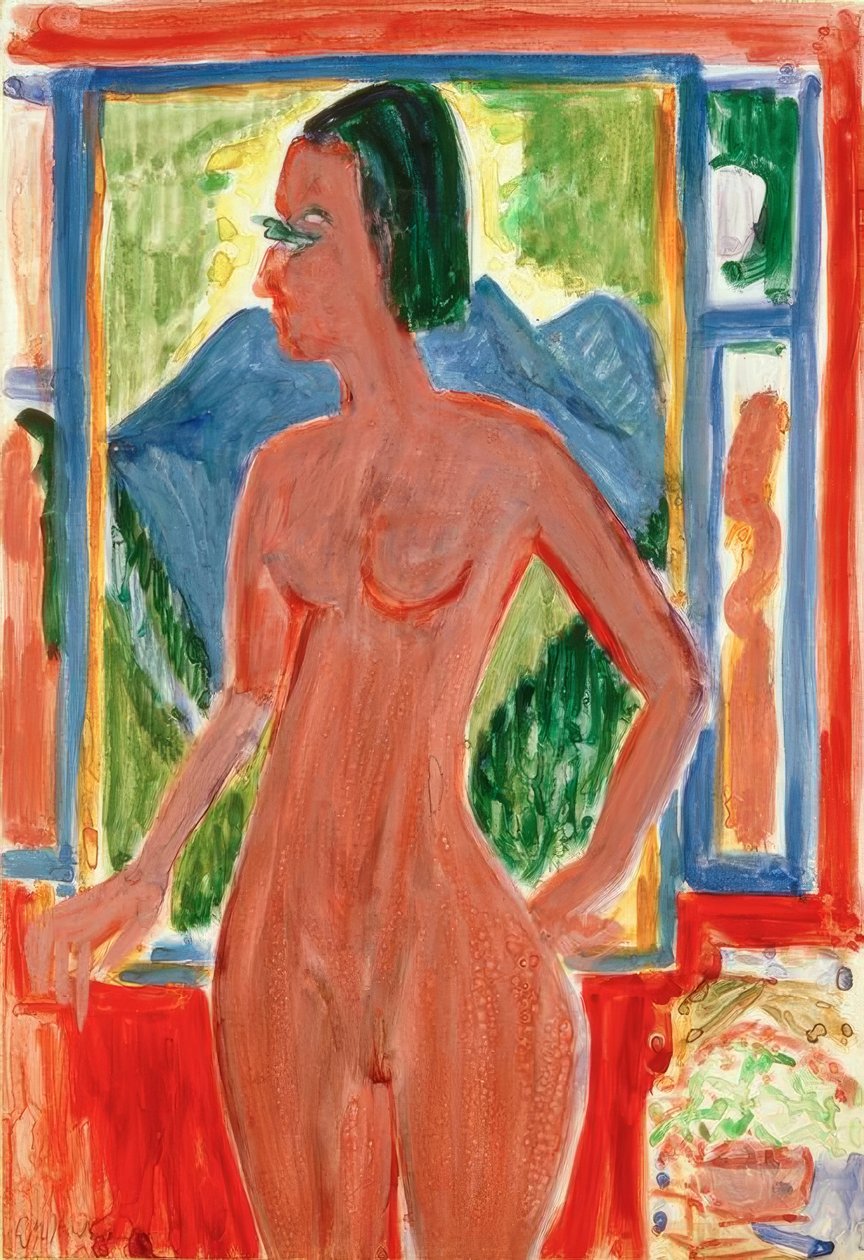 Mulher nua na janela de Ernst Ludwig Kirchner