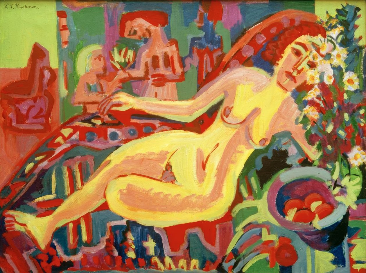 Menina nua no divã de Ernst Ludwig Kirchner