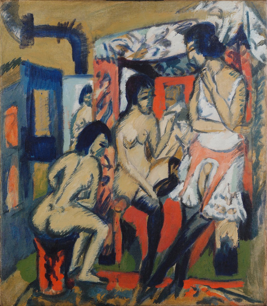 Nus em estúdio, 1912 de Ernst Ludwig Kirchner