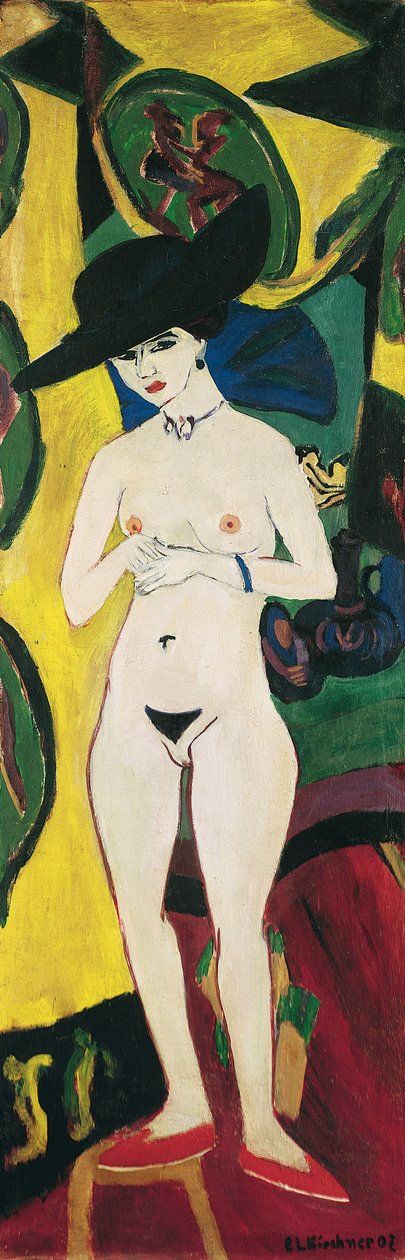 Nu em pé com chapéu de Ernst Ludwig Kirchner