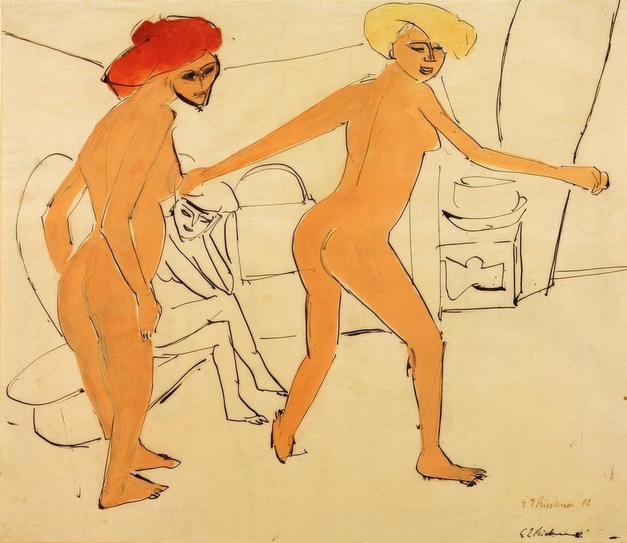 Dois dançarinos nus de Ernst Ludwig Kirchner