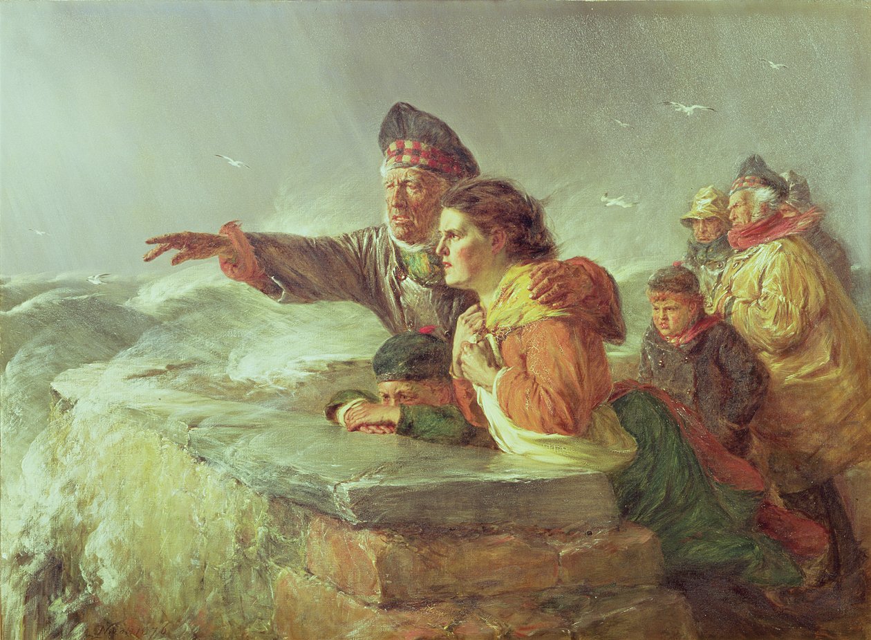 O barco desaparecido, c.1876 de Erskine Nicol