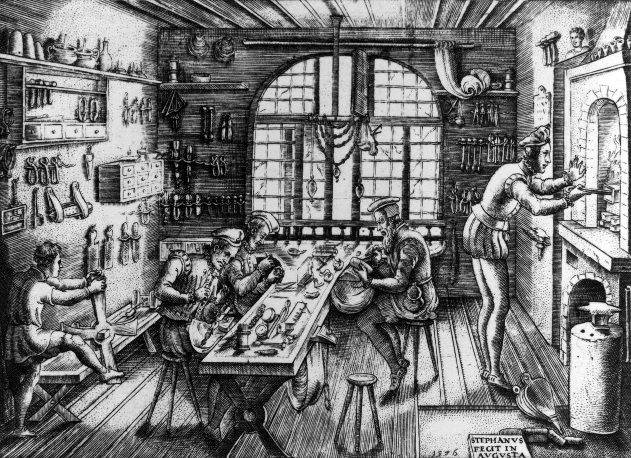 Uma oficina de ourivesaria de Etienne Delaune