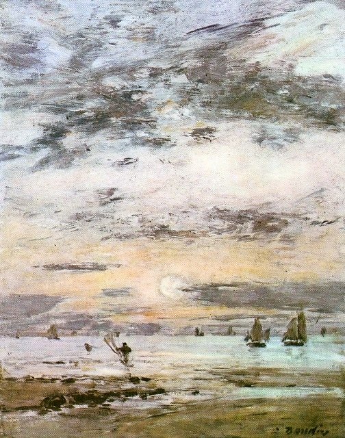 Seascape - pôr do sol de Eugene Louis Boudin