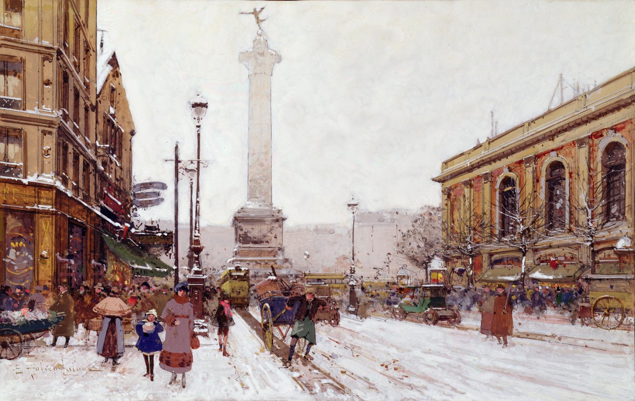Place de la Bastille de Eugene Galien Laloue