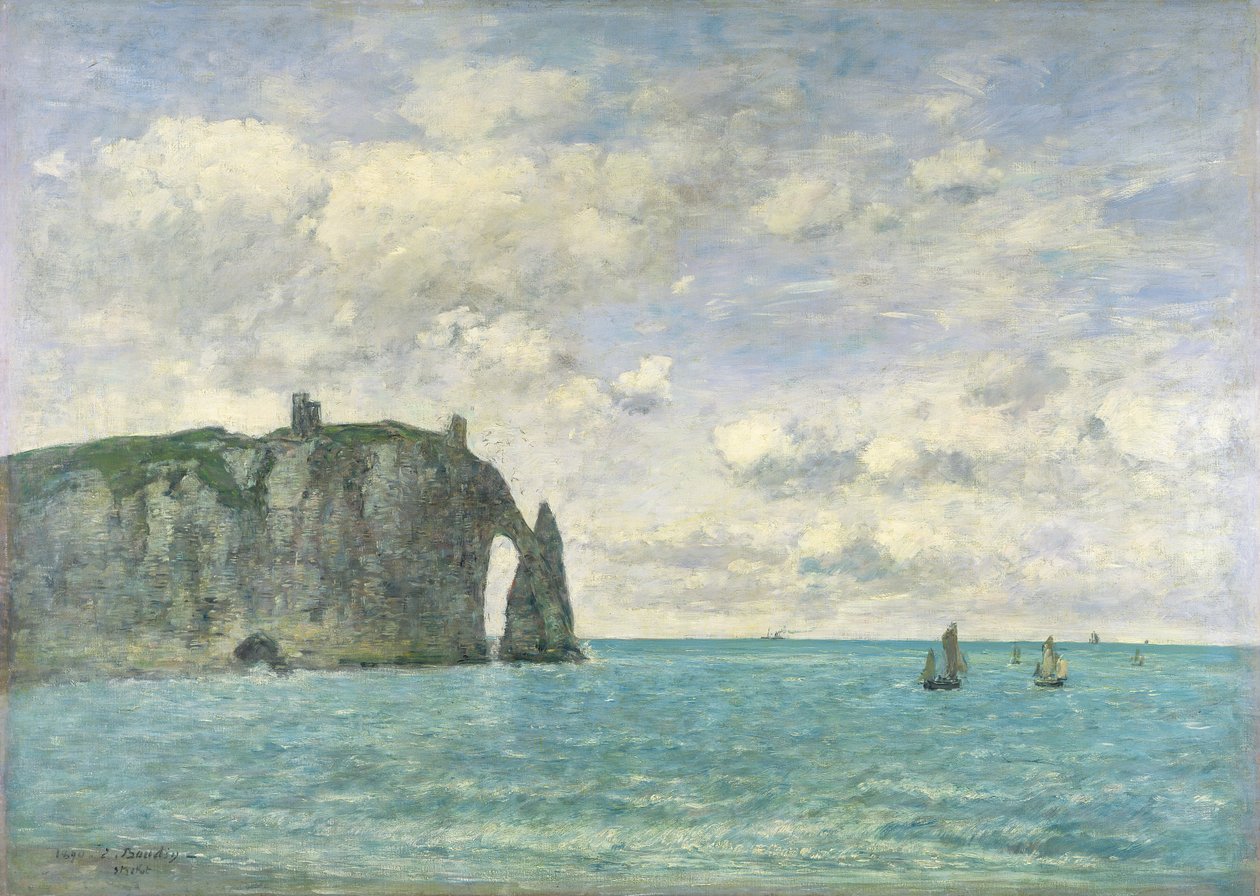 Os penhascos em Etretat, 1890 de Eugene Louis Boudin