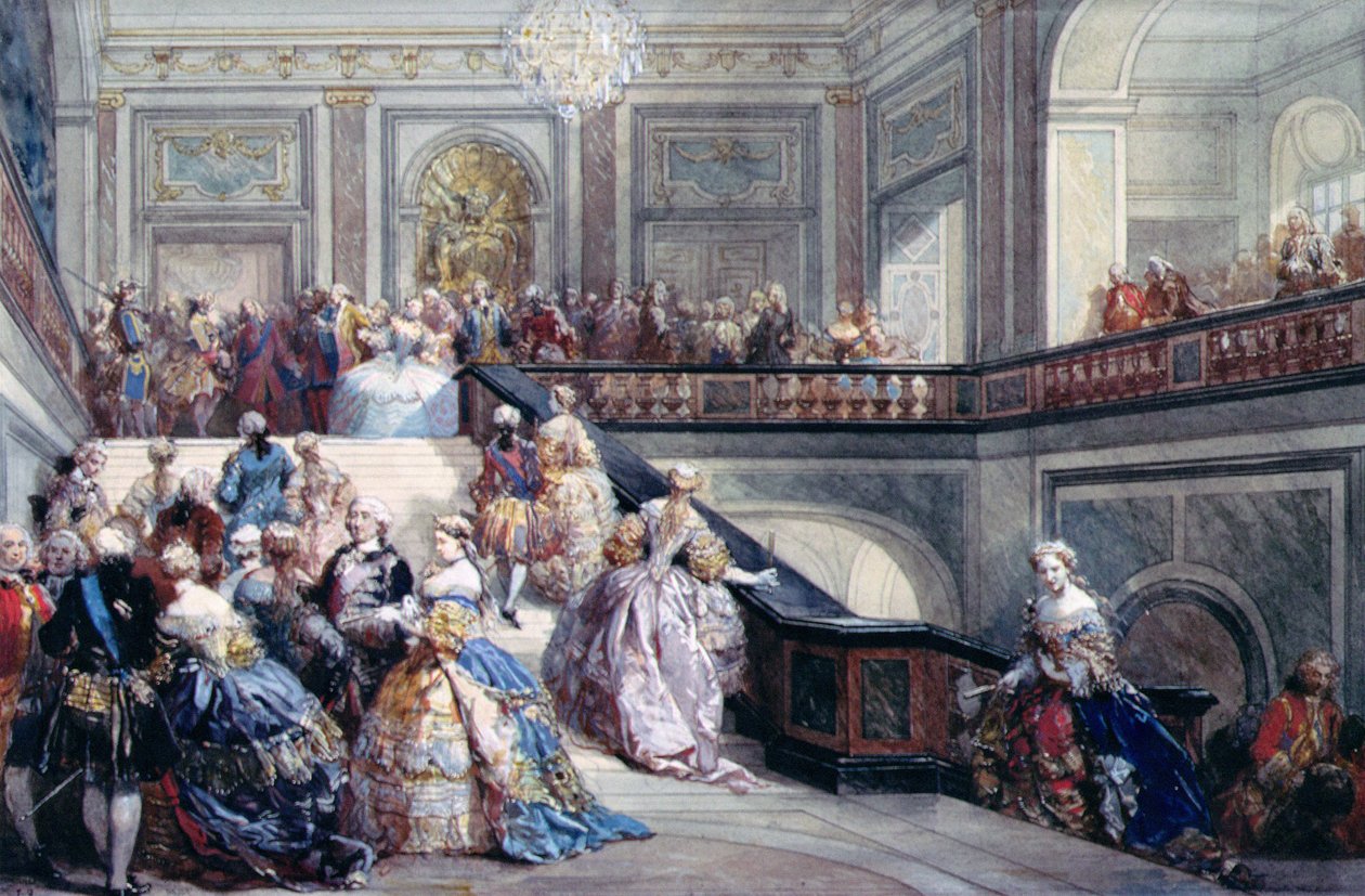 Festa no Chateau de Versailles por ocasião do Casamento do Dauphin em 1745 de Eugene Louis Lami