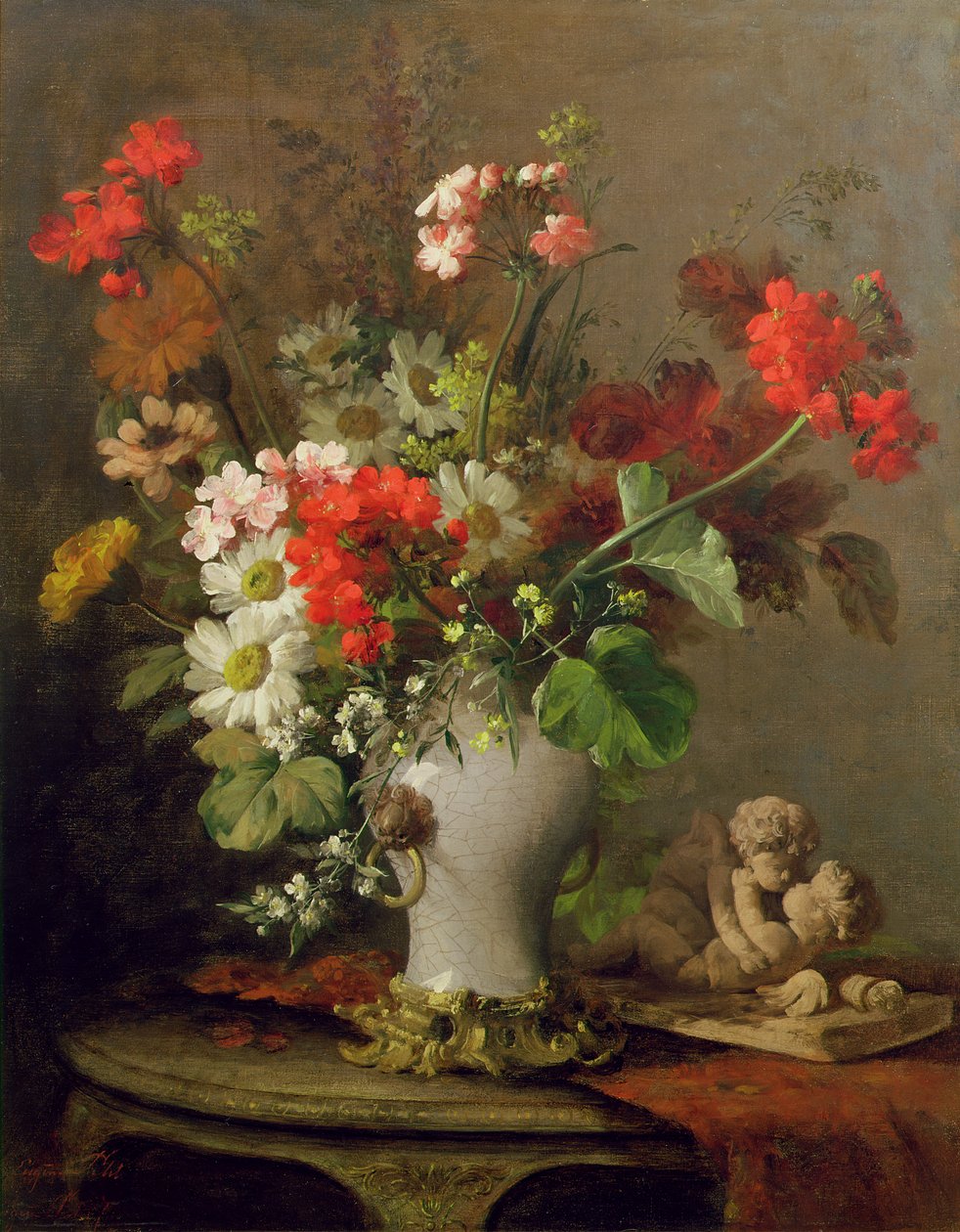 Flores de verão em um vaso de Eugene Petit