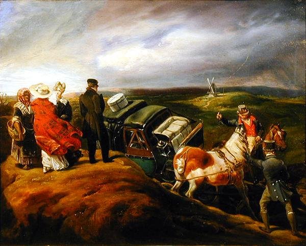 The Mail Coach (óleo sobre tela) de Eugene Louis Lami