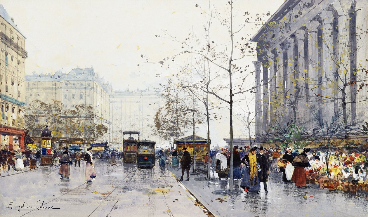 La Madeleine, Paris de Eugene Galien Laloue