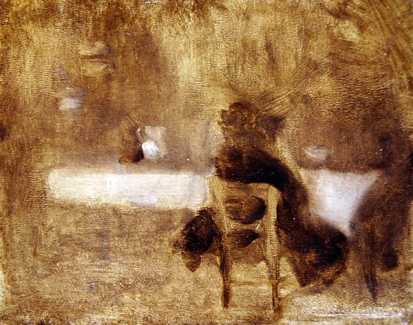 Menina de Atrás (óleo no painel) de Eugène Carrière