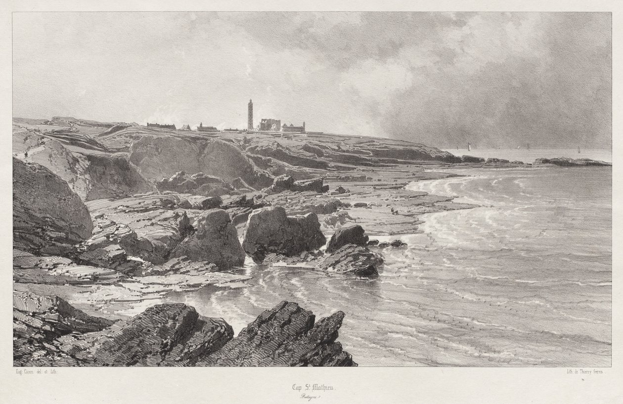 Cap St. Mathieu, 1846. de Eugene Ciceri