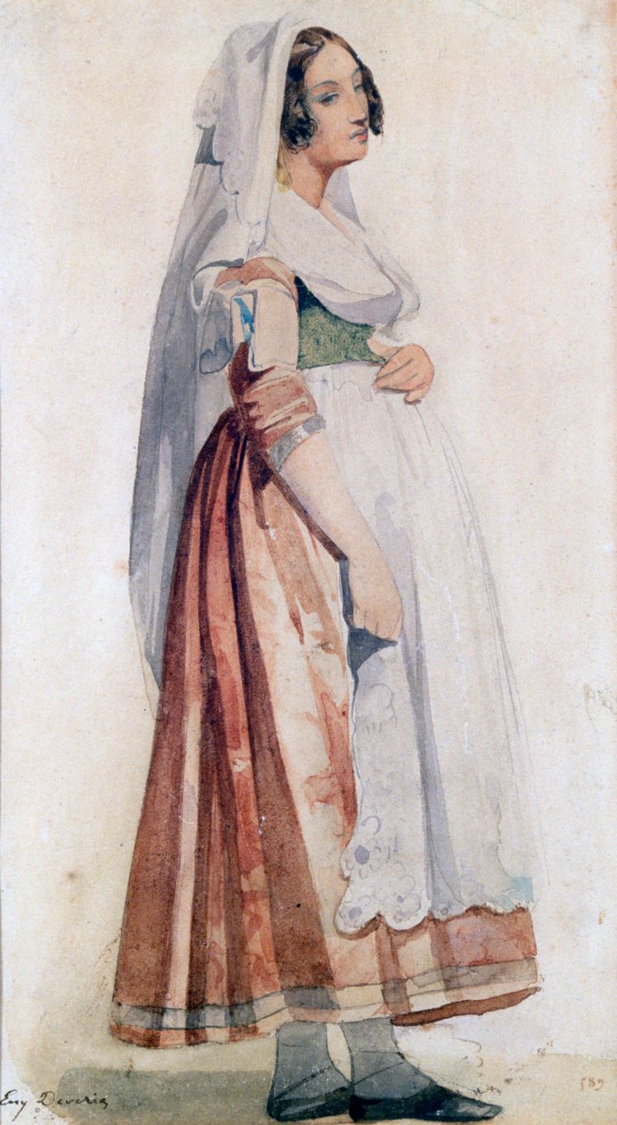 Jovem italiano, c1825-1865 de Eugene Deveria
