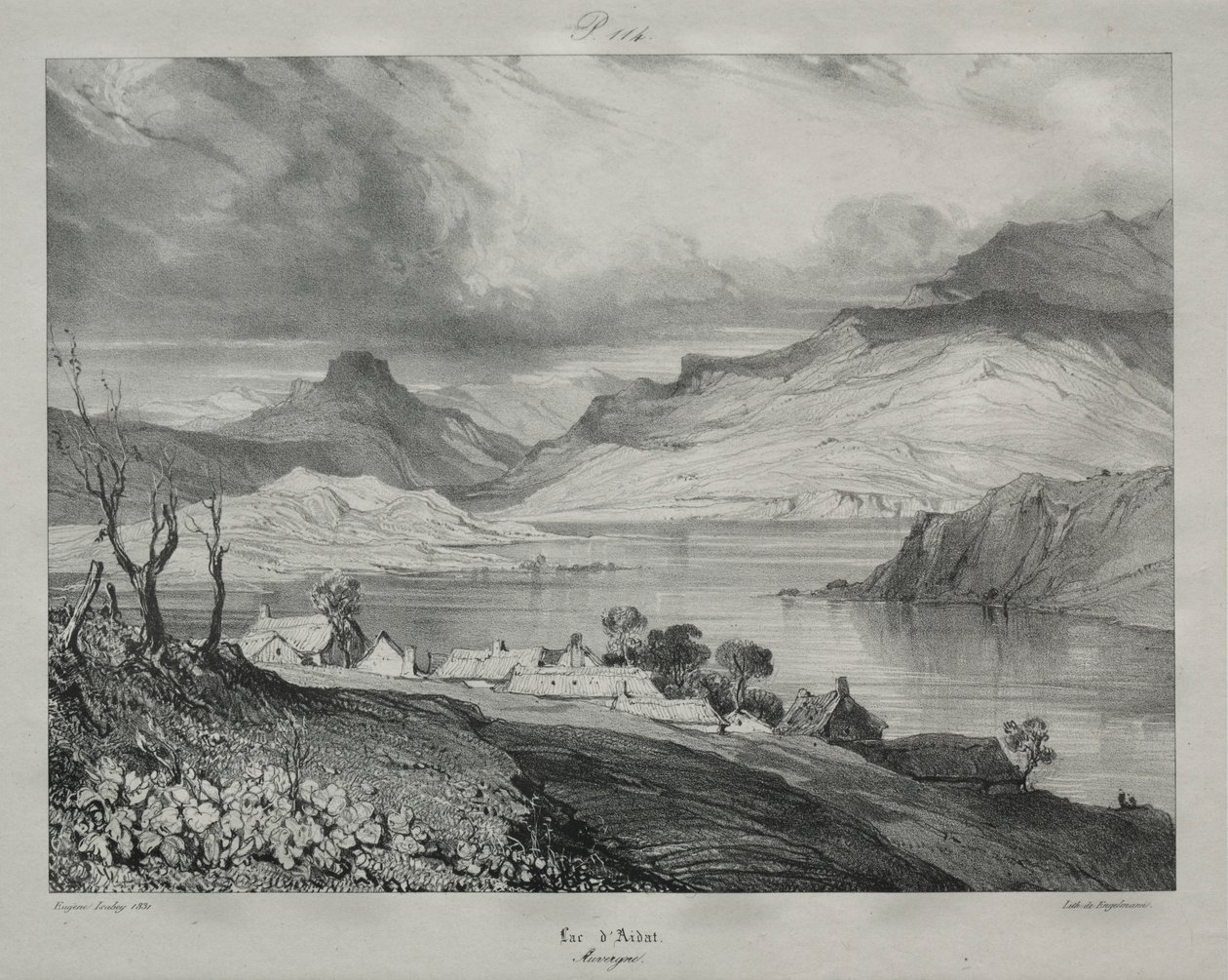 Auvergne: Lac dAidat, Auvergne, 1831. de Eugene Isabey