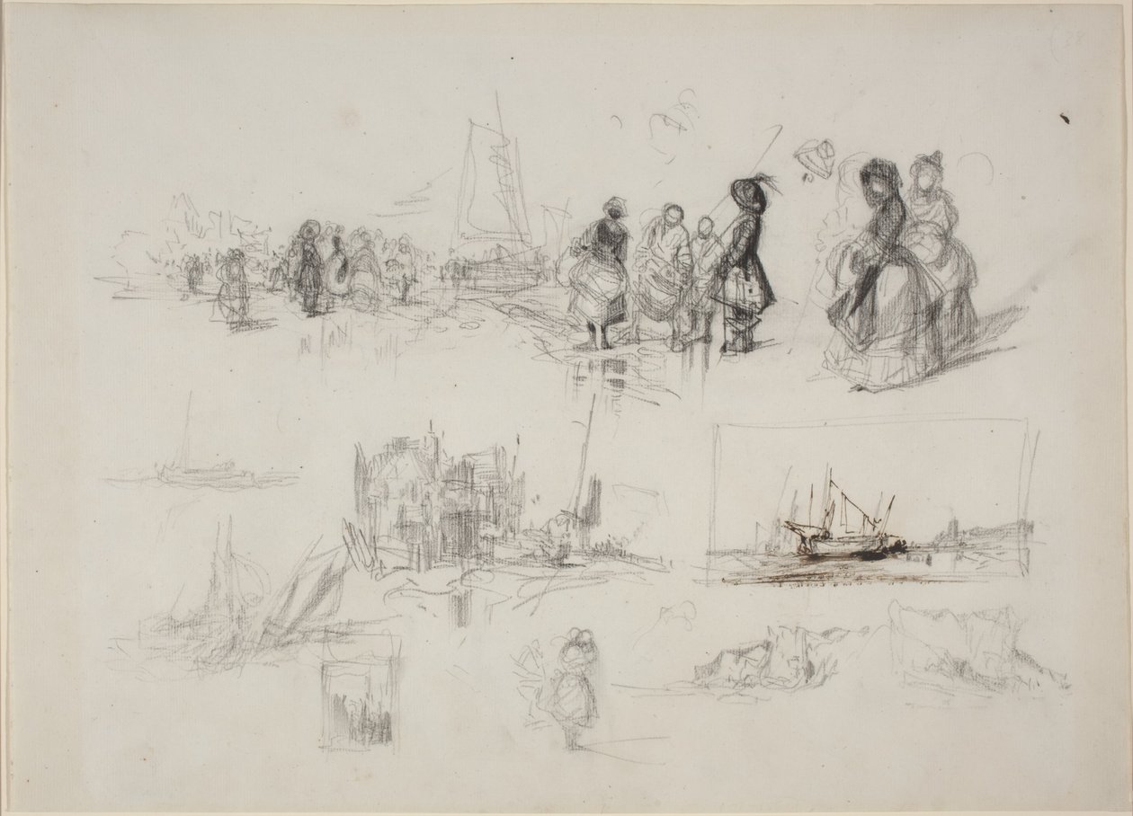 Estudos à beira-mar de Eugene Isabey
