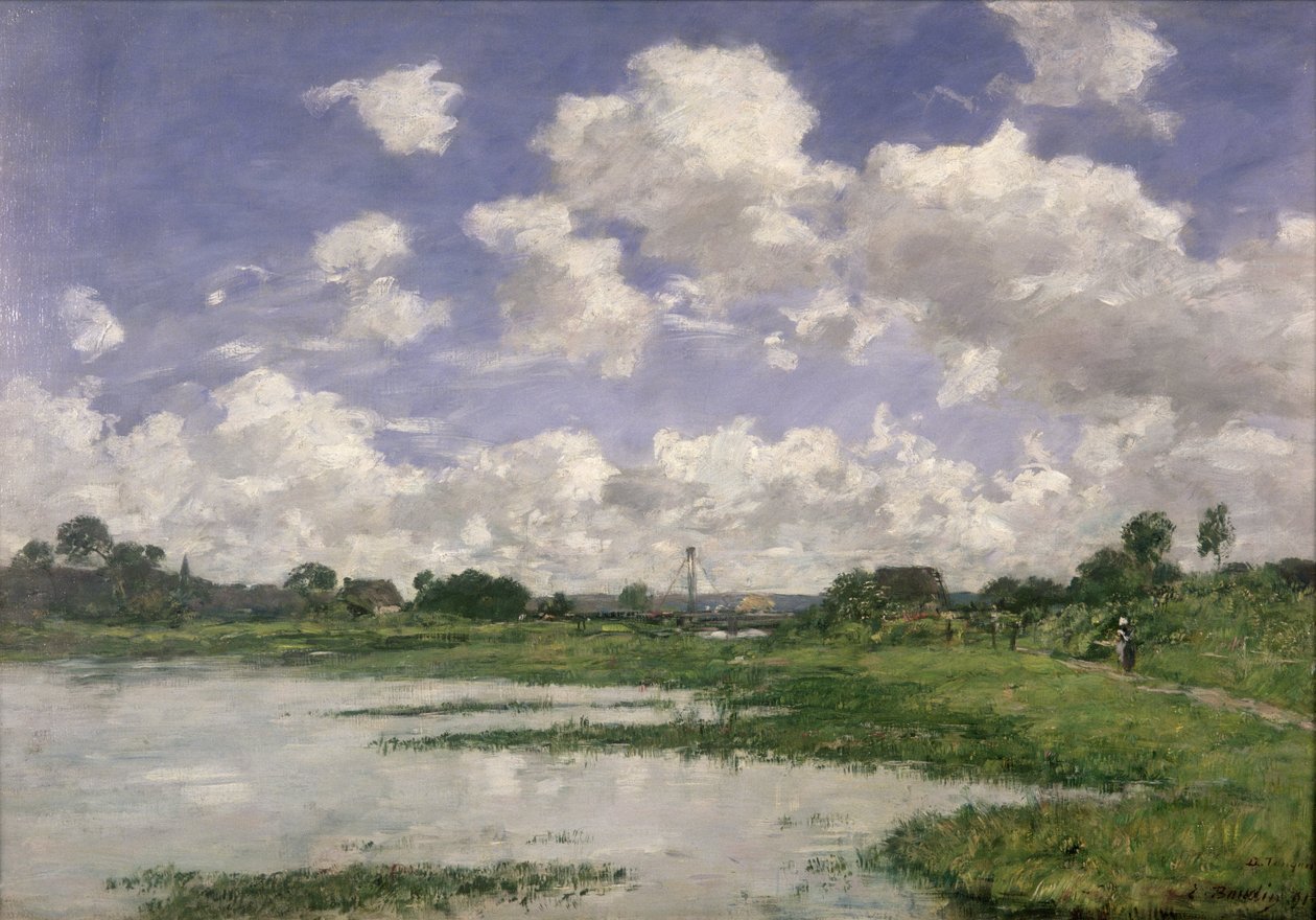 Paisagem, Rio Touques, 1891 de Eugene Louis Boudin