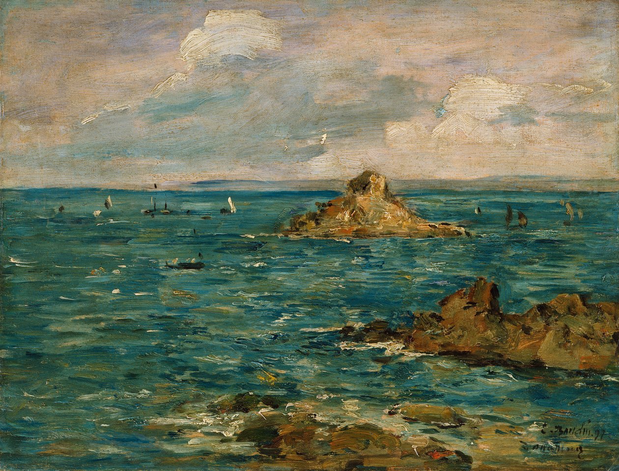 O mar em Douarnenez de Eugene Louis Boudin