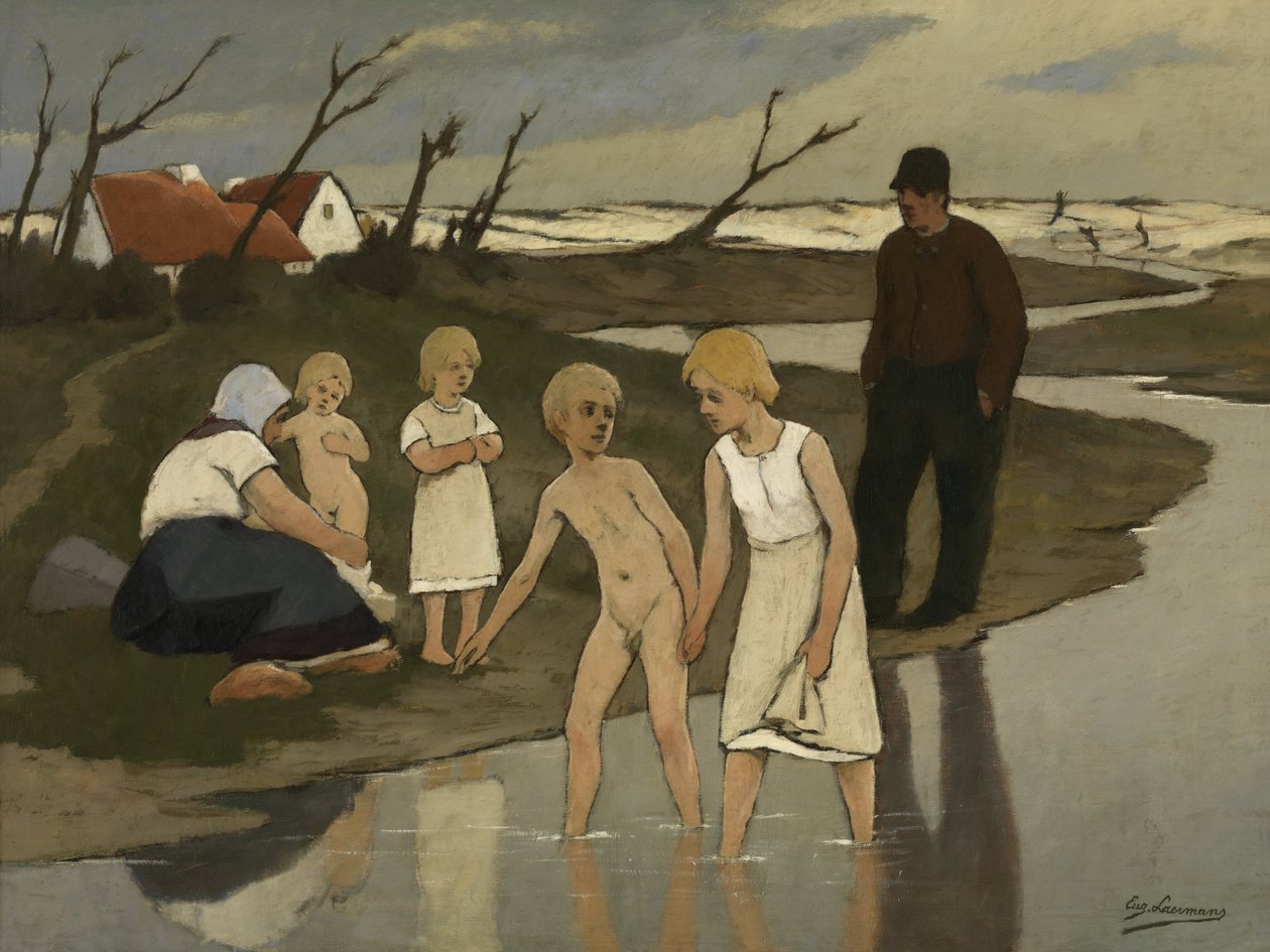 Banhando as crianças de Eugene Laermans