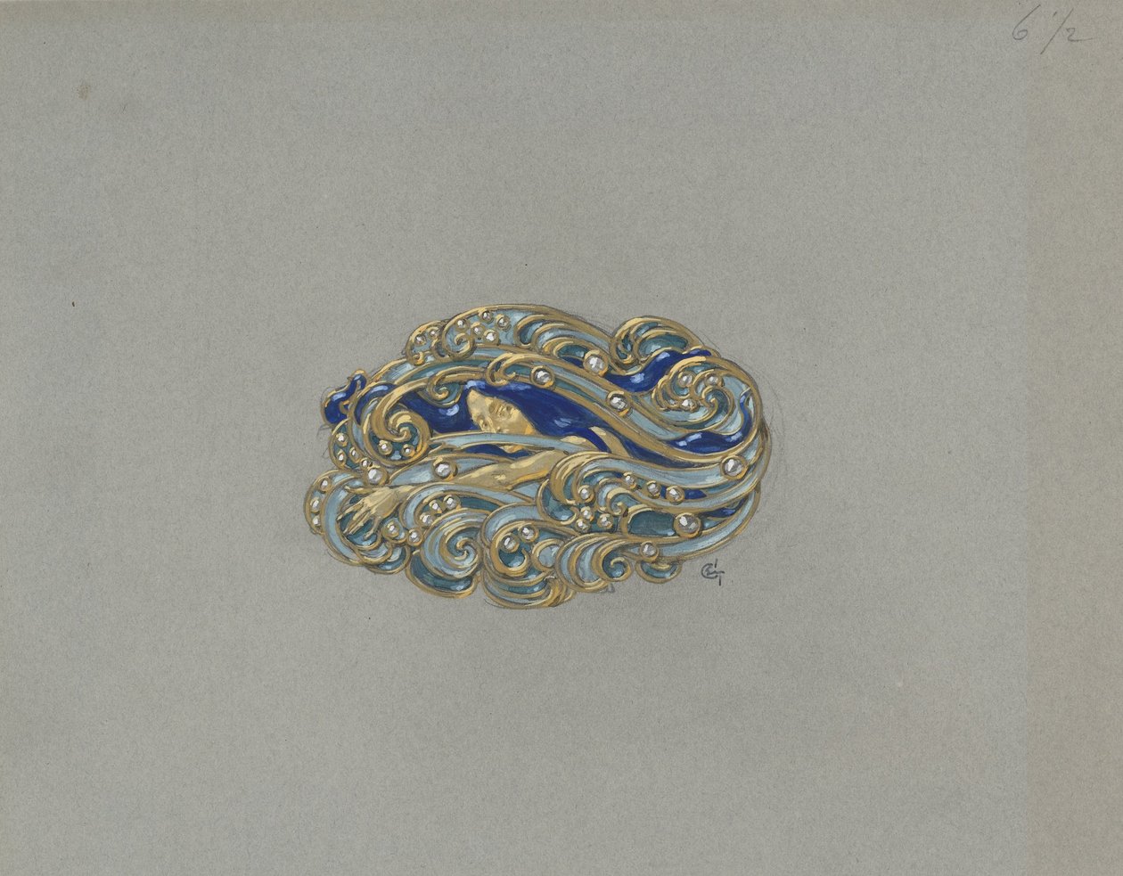 Design para um broche de Eugene Grasset