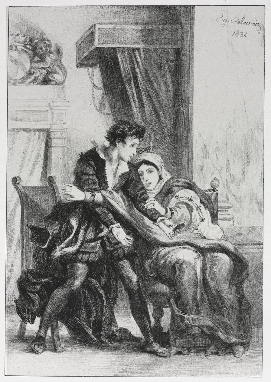 Hamlet: Hamlet e a Rainha de Eugène Delacroix