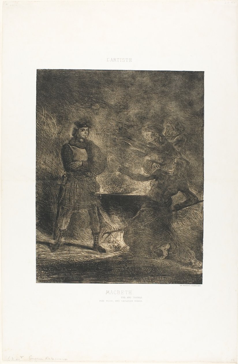 Macbeth e as bruxas de Eugène Delacroix