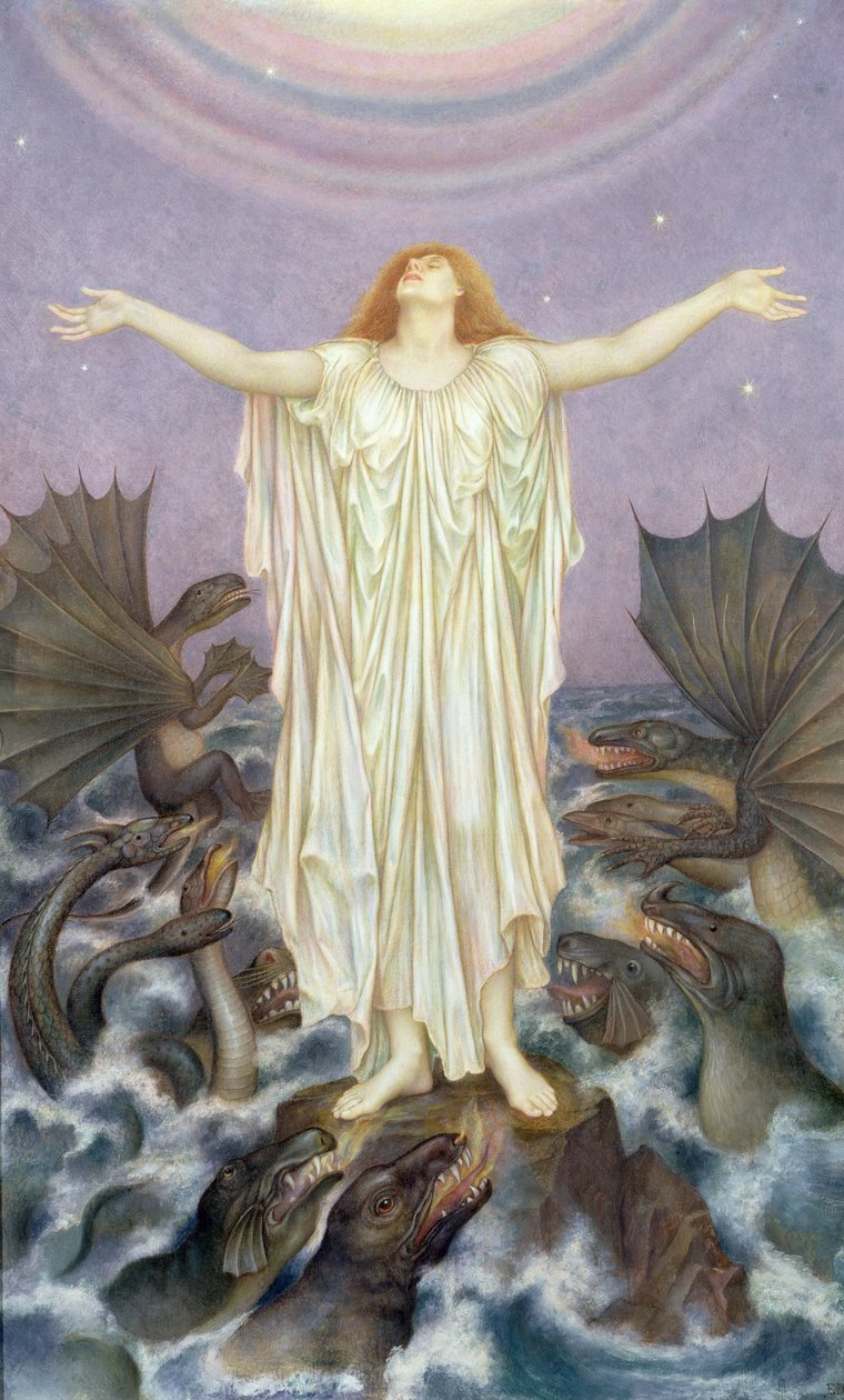 SOS (óleo no canva) de Evelyn De Morgan