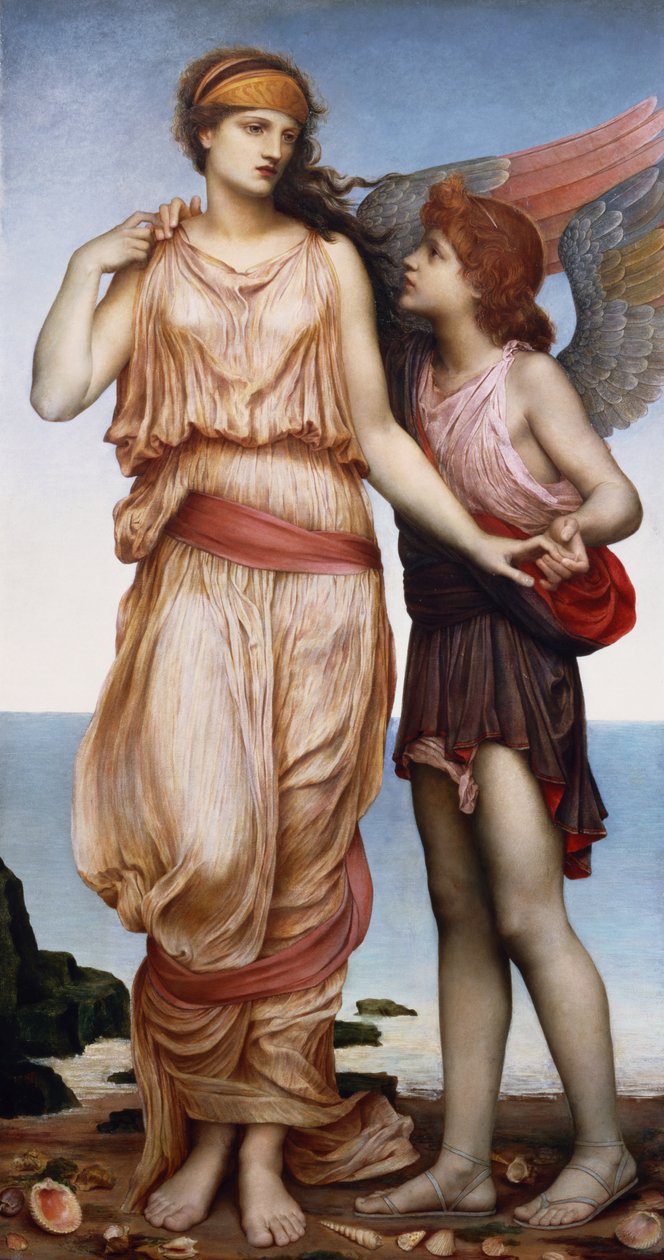 Vênus e Cupido, 1878 de Evelyn De Morgan