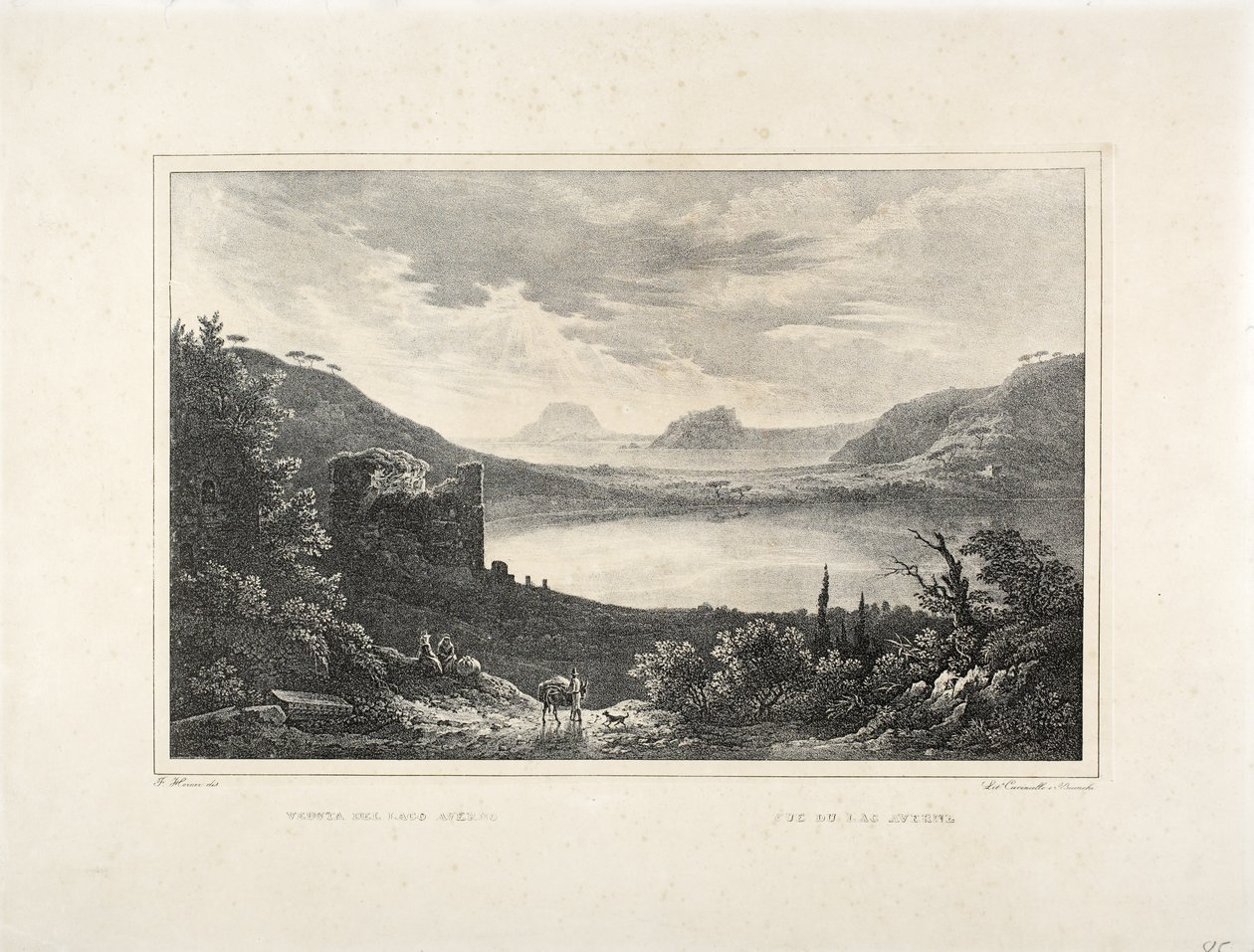Vista, de, lago, Averno de F. Homer