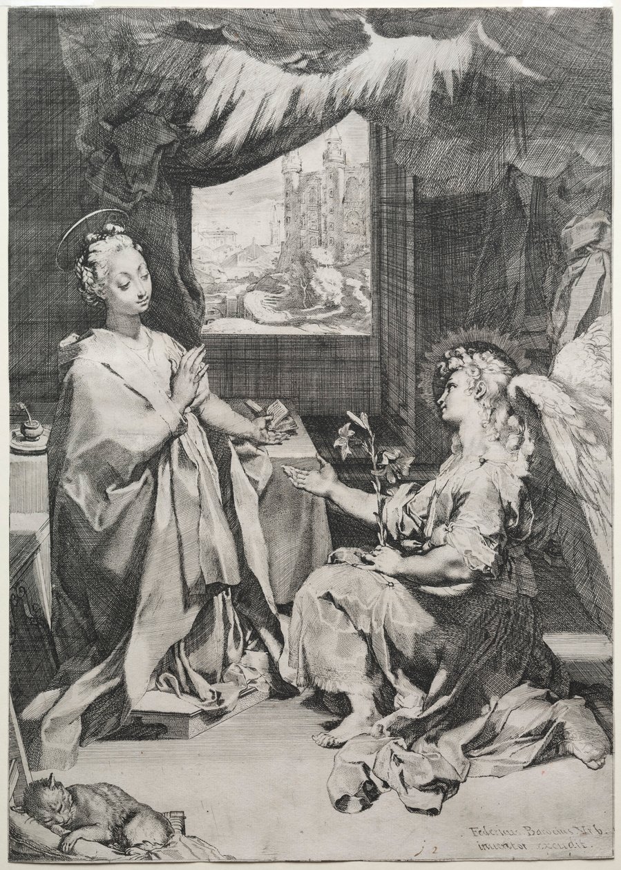 A Anunciação, c. 1585 de Federico Barocci