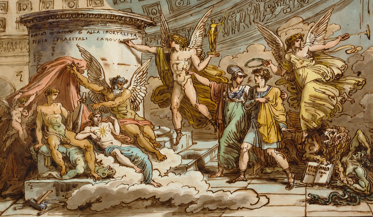 Alegoria sobre a vida de Canova de Felice Giani