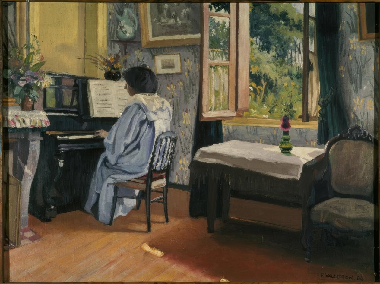 Senhora ao piano de Felix Edouard Vallotton