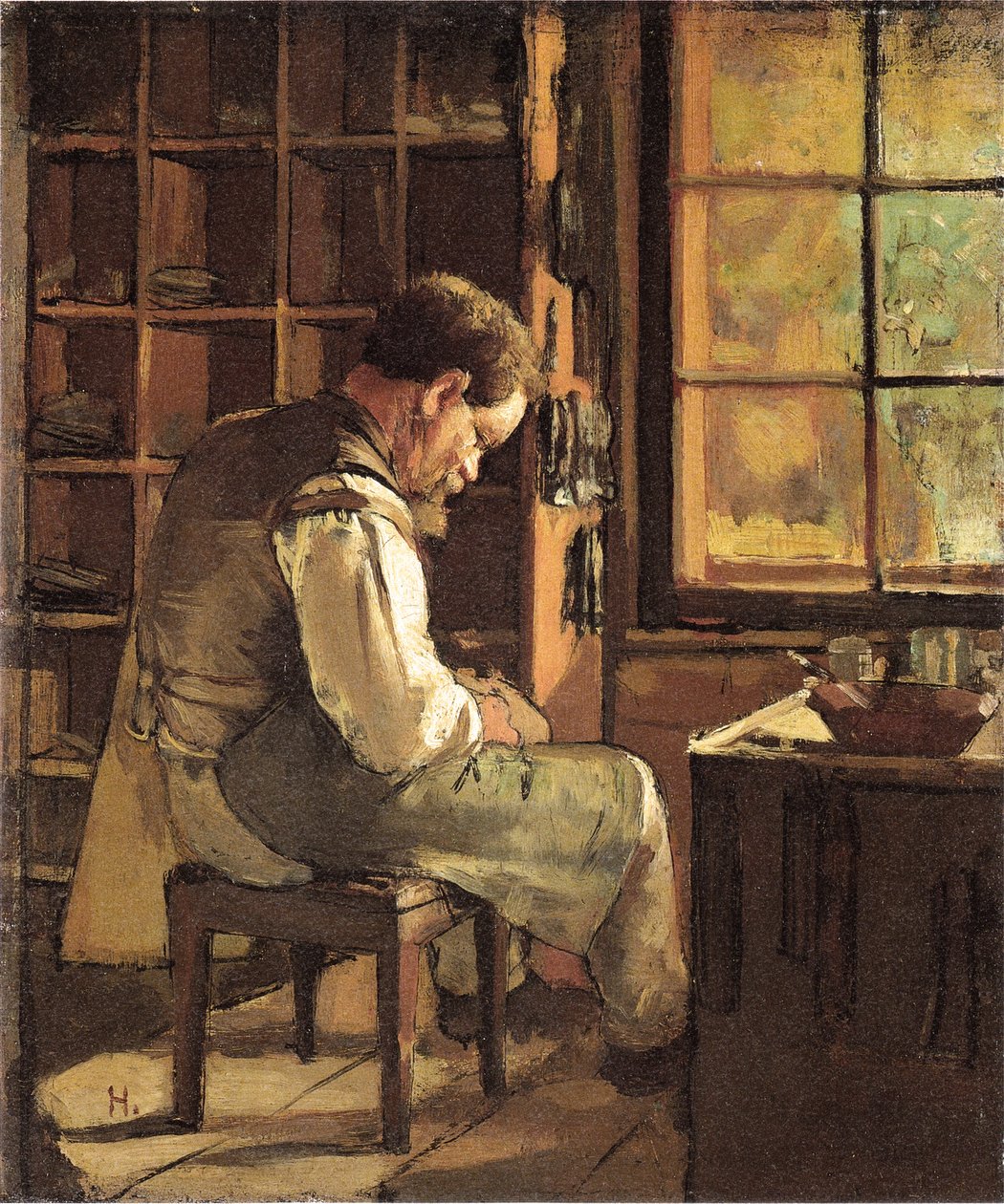 Sapateiro na janela de Ferdinand Hodler