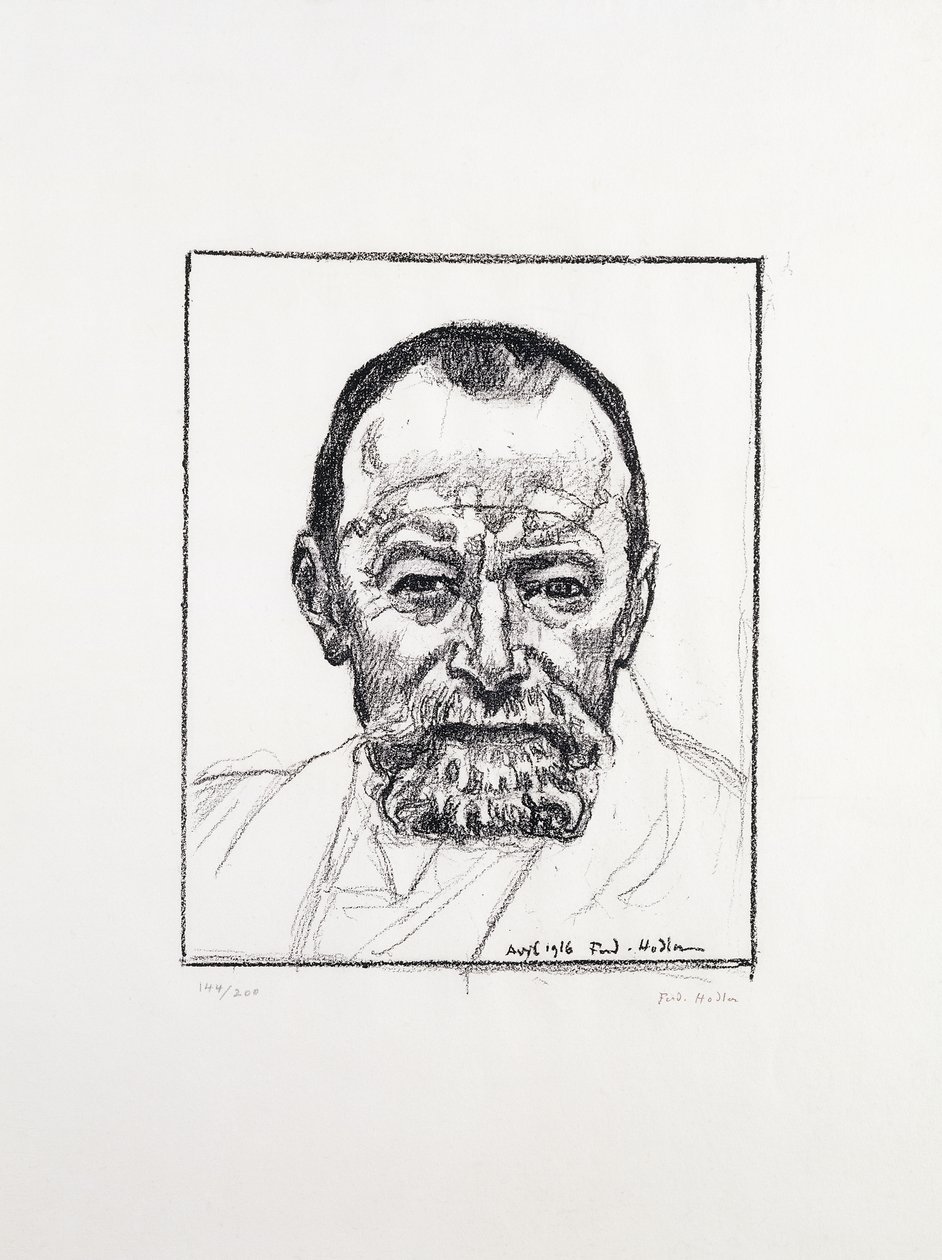 Auto-retrato, c. 1916-8 de Ferdinand Hodler