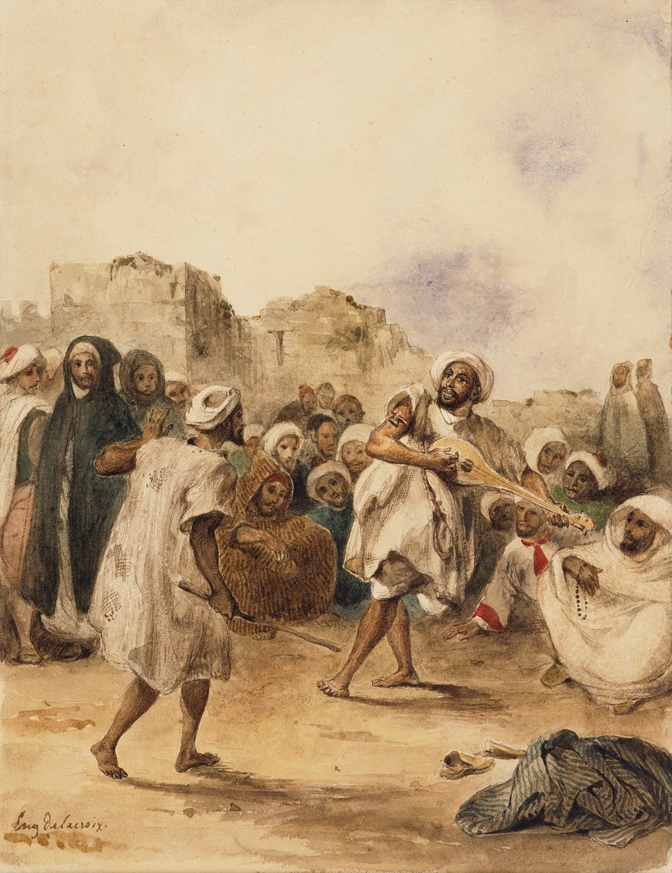 Passeando Jogadores, 1833 de Ferdinand Victor Eugene Delacroix