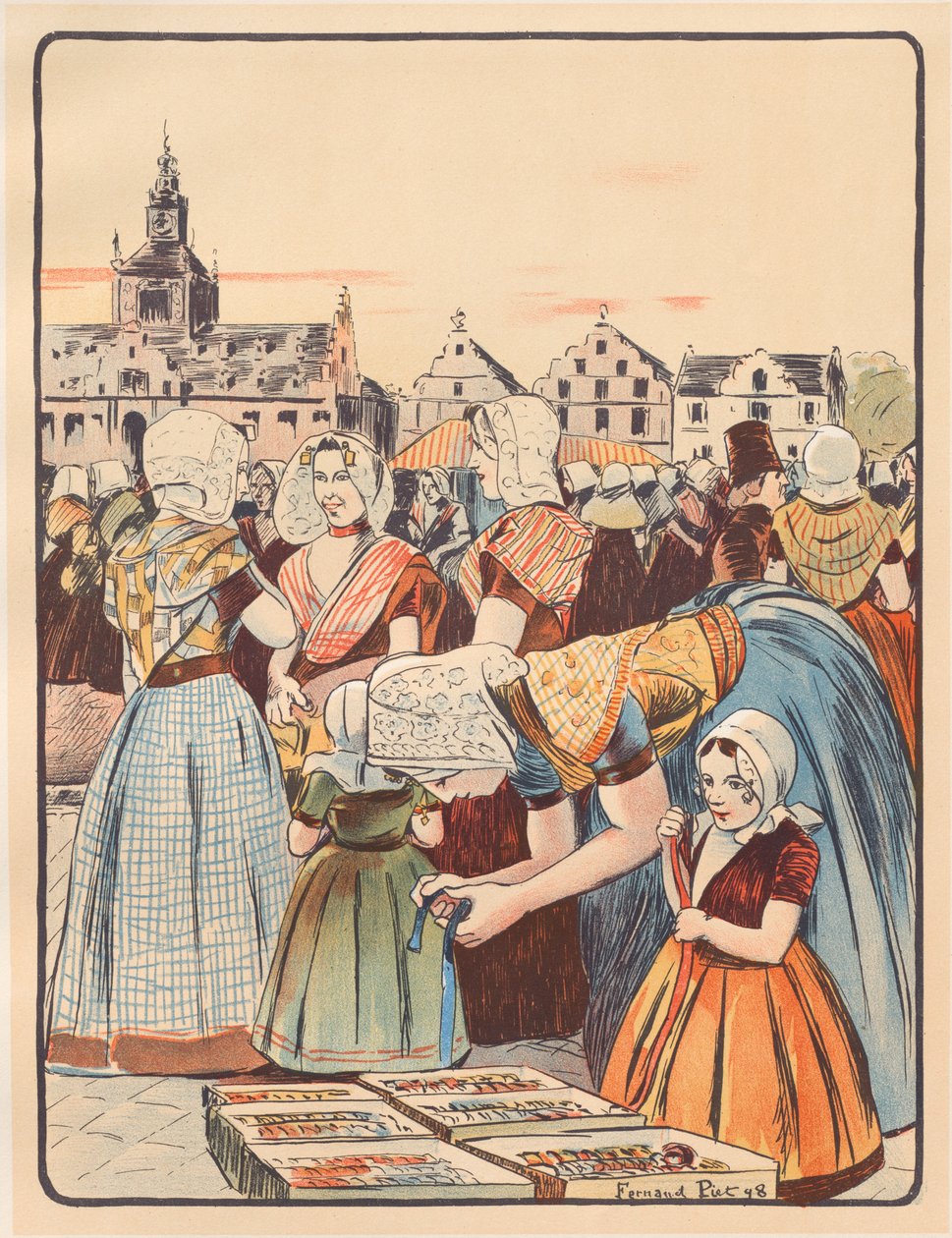 Mercado em Zeeland de Fernand Piet