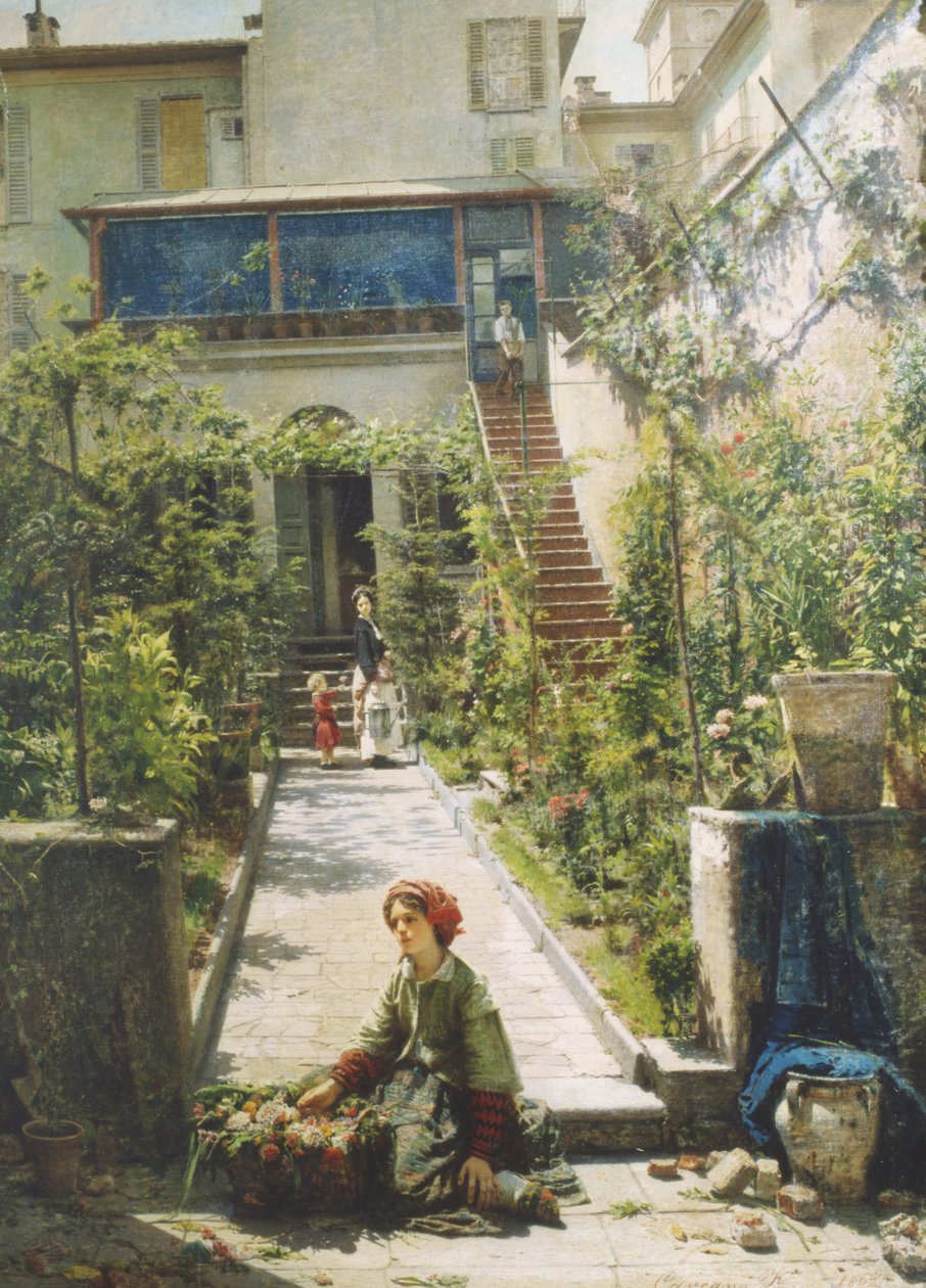 A pequena menina de flor de Filippo Carcano