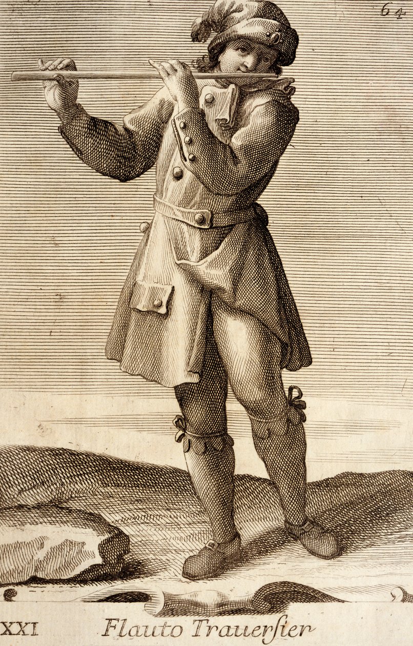 Homem a tocar flauta de Filippo Bonanni
