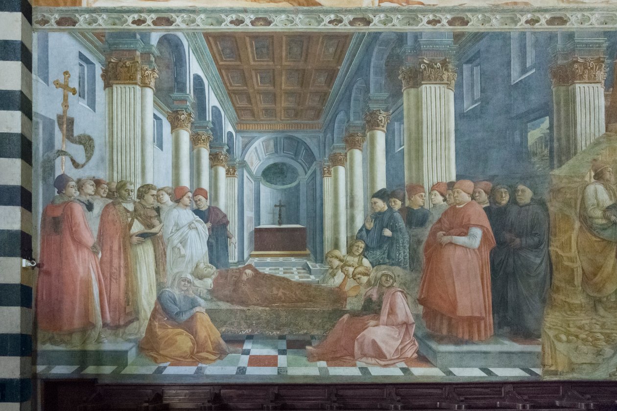 O funeral de Santo Estêvão, detalhe de Filippo Lippi