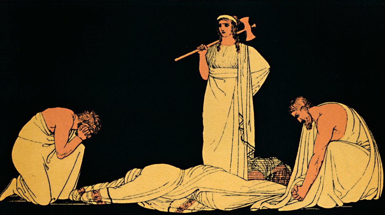 O assassinato de Agamenon, 1880 de Flaxman