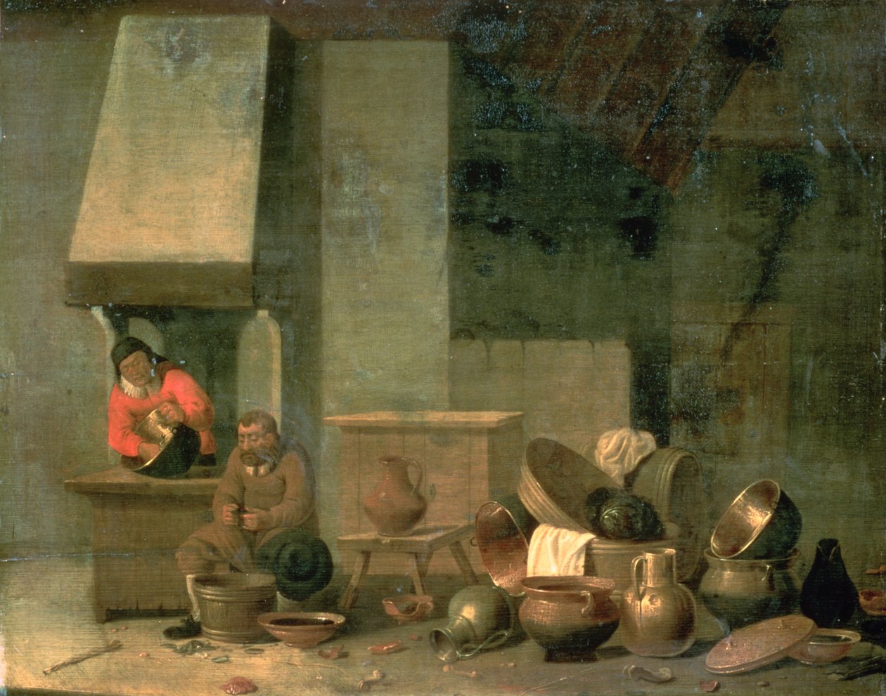A empregada de escultura de Flemish School