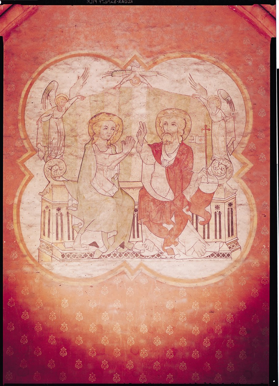 Bênção da Virgem (afresco) de Flemish School