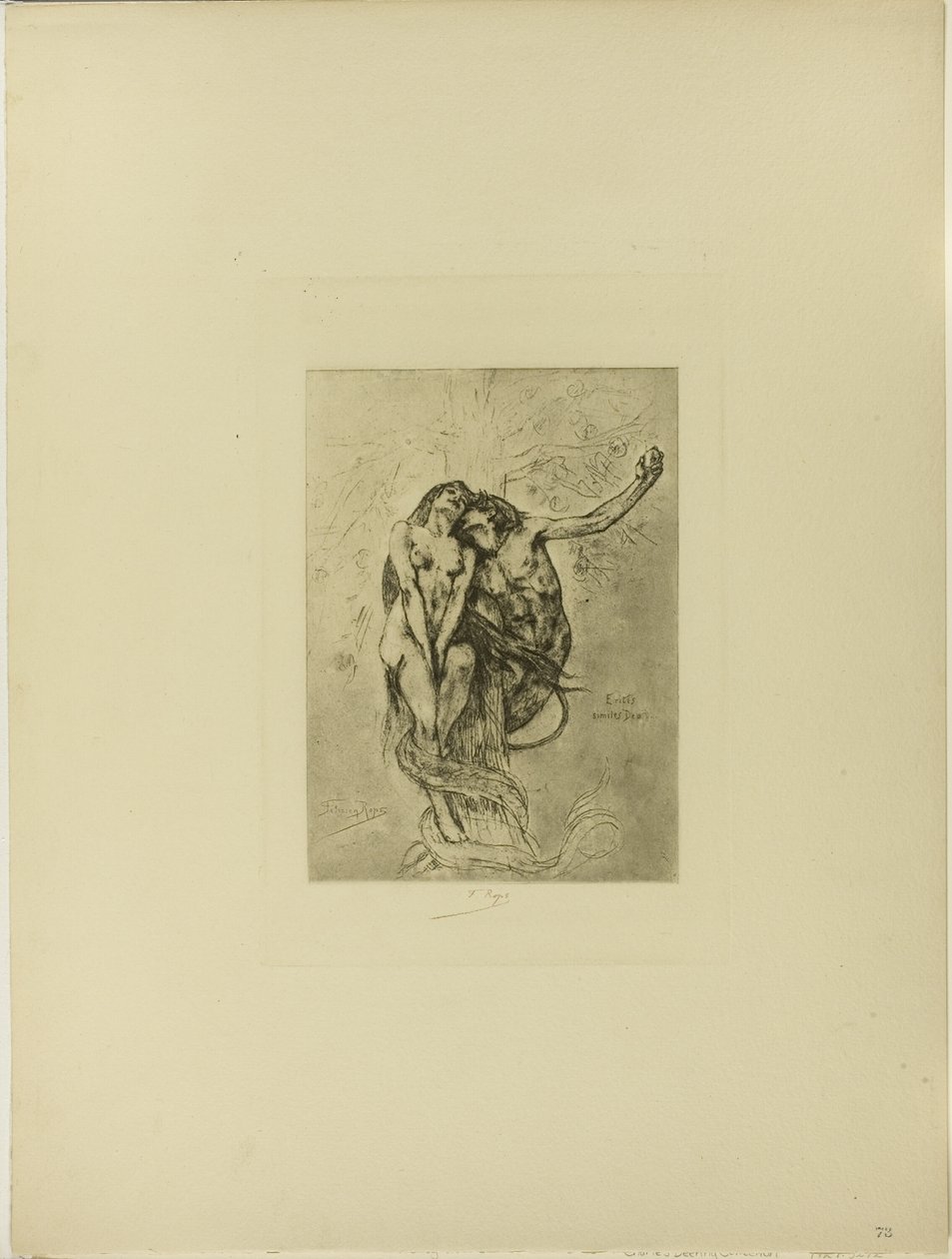 A tentação ou a maçã de Félicien Rops