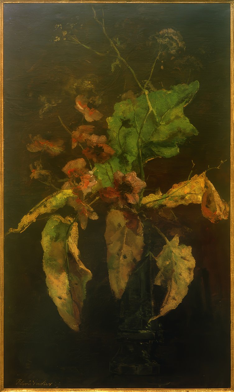 Anêmonas e folhas de Floris Verster