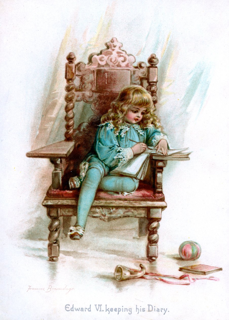 Eduardo VI, mantendo seu Diário, 1897. de Frances Brundage