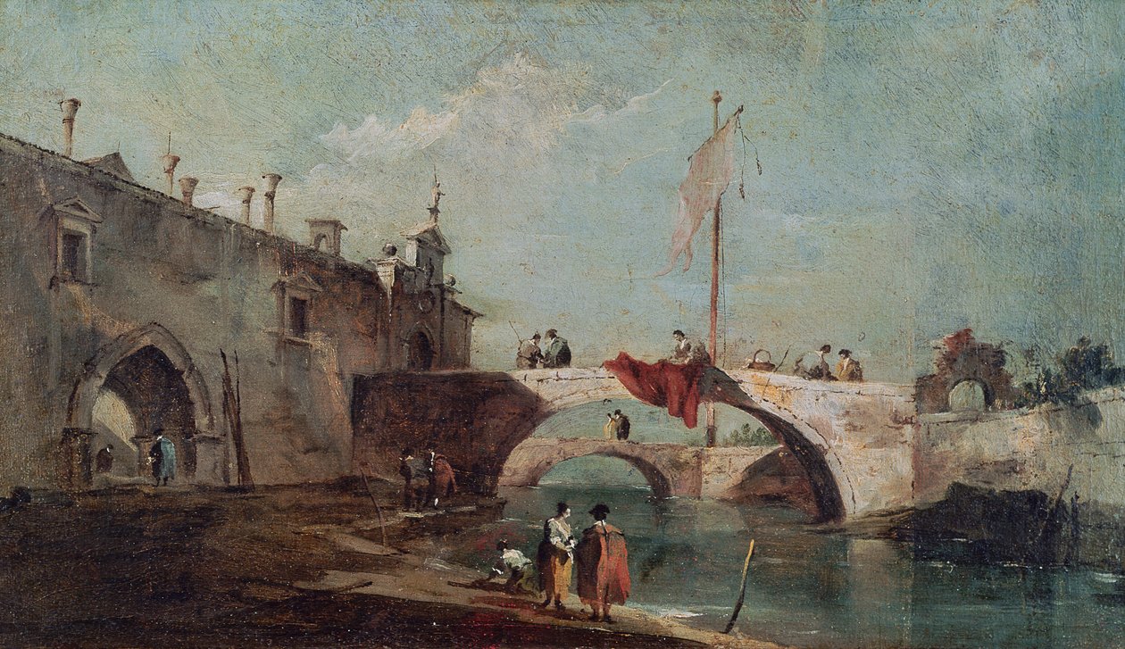 Paisagem, com, um, canal de Francesco Guardi